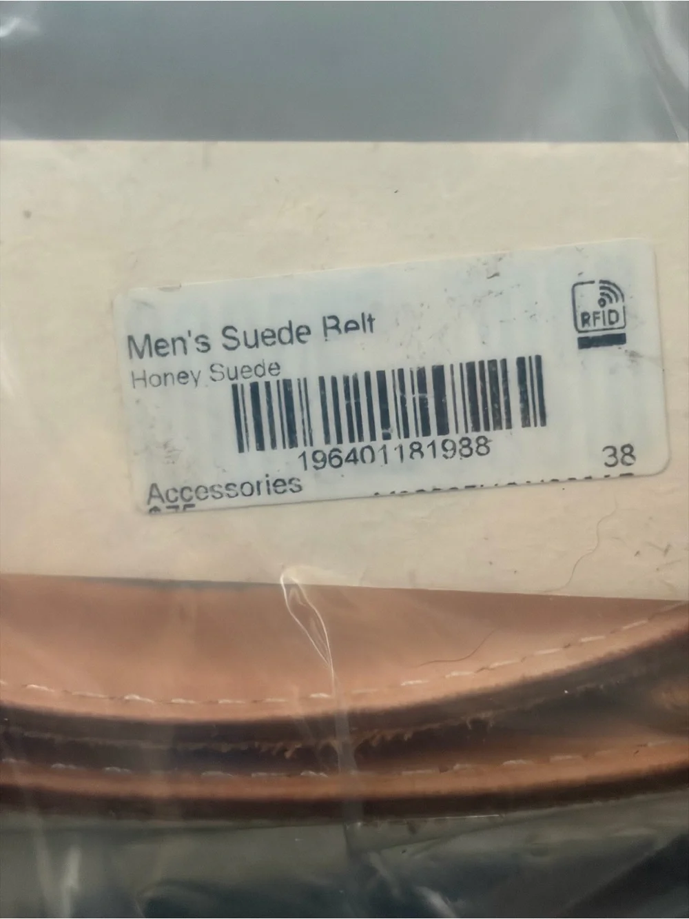 NWT Tecovas Honey Suede Belt Men’s 38